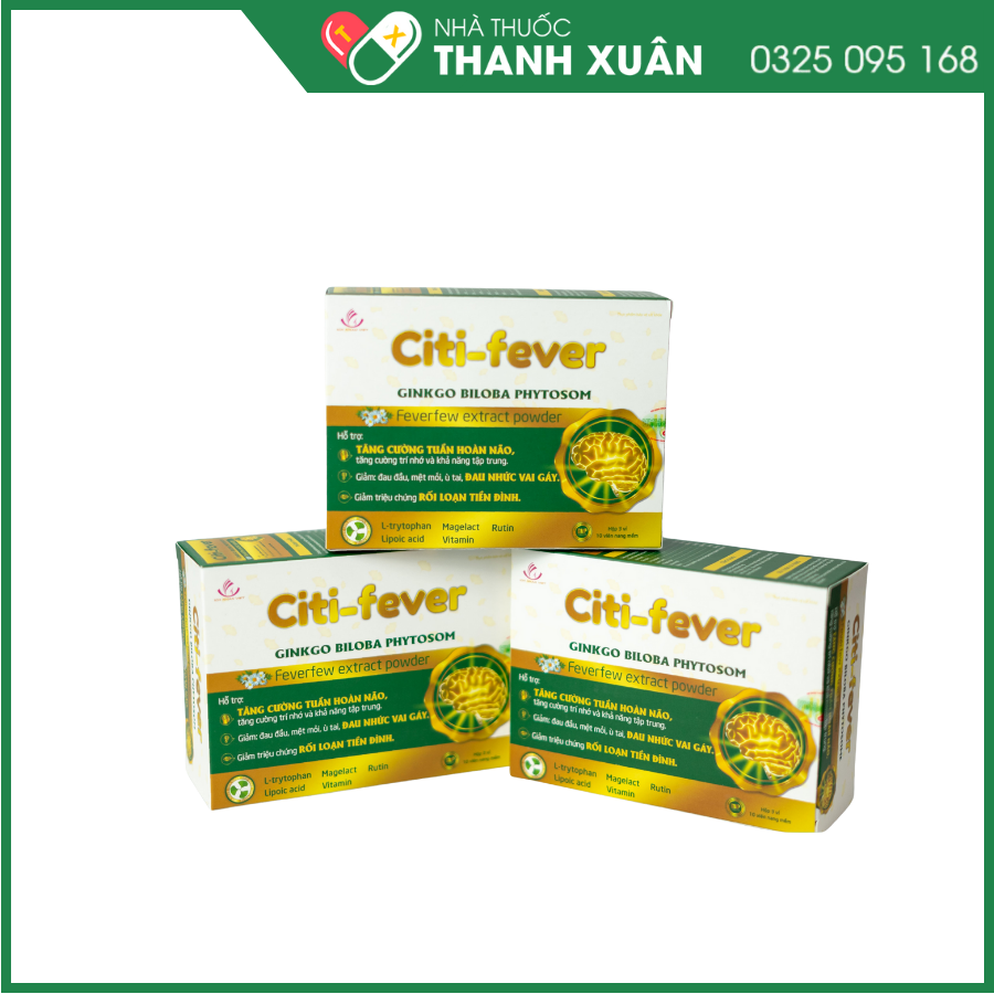 Viên uống bổ não Citi-fever giúp tăng cường tuần hoàn não